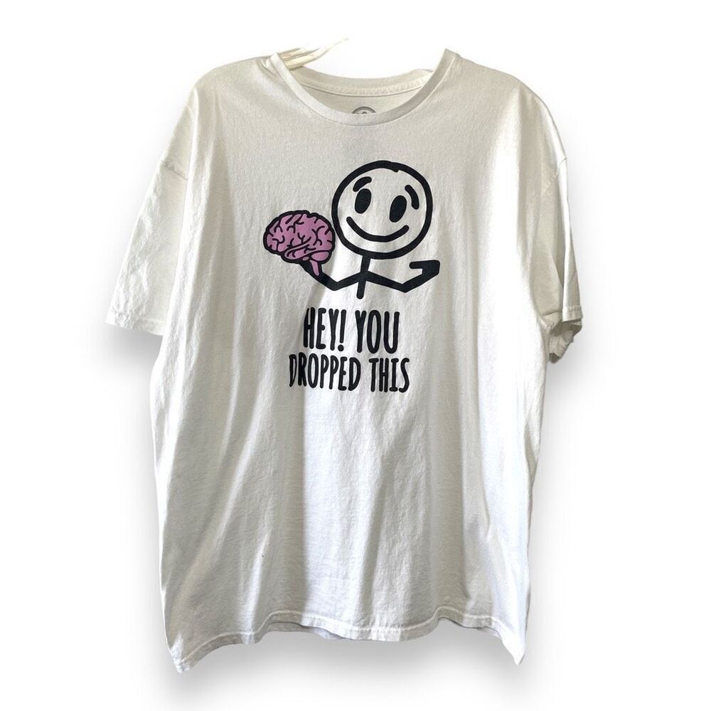 DOM Humor Men's You Dropped This‎ Graphic T-Shirt White XL
